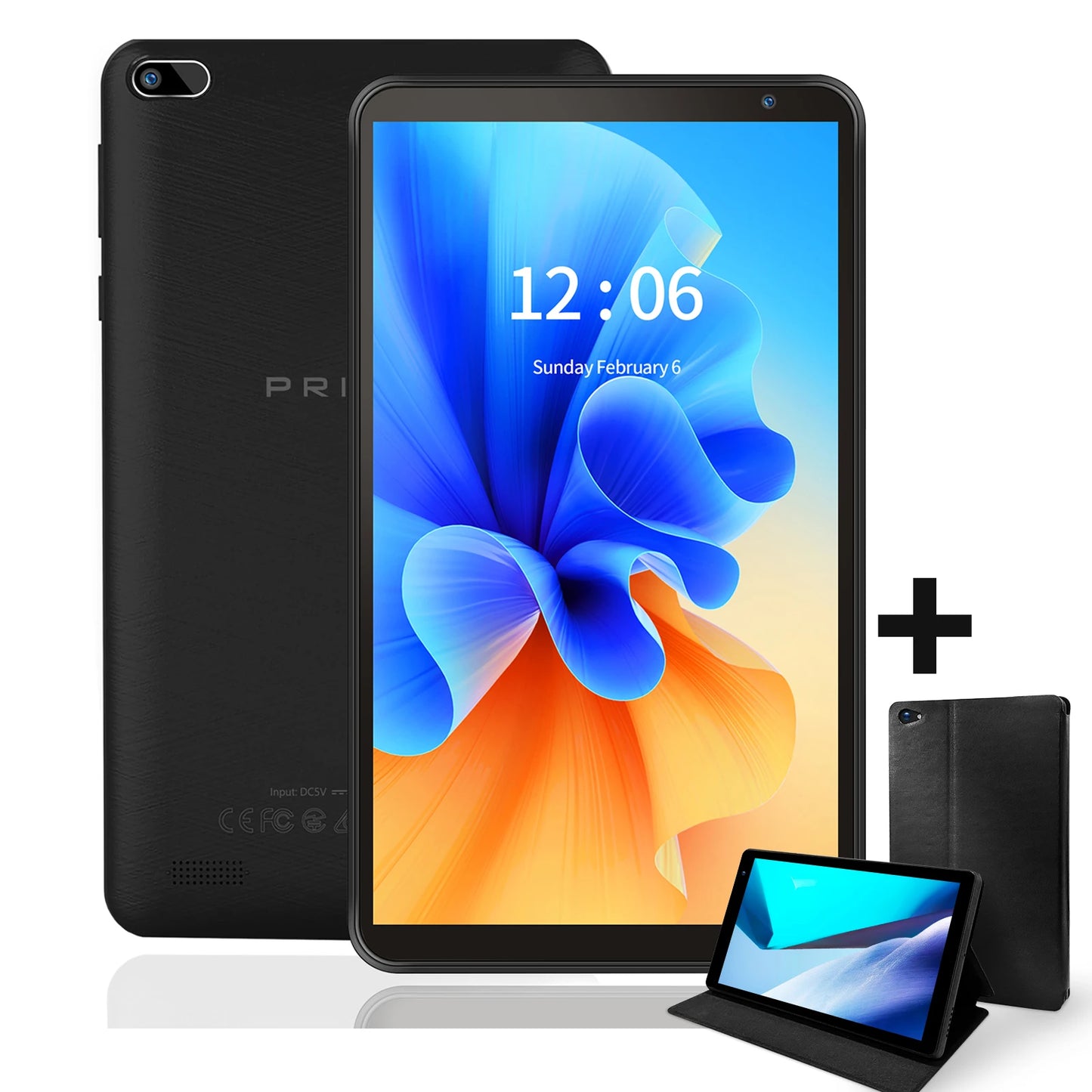 PRITOM 7 Inch Tablet PC 32 GB Android 11 with Quad Core Processor HD IPS Display Dual Camera WiFi with PU Protective Case