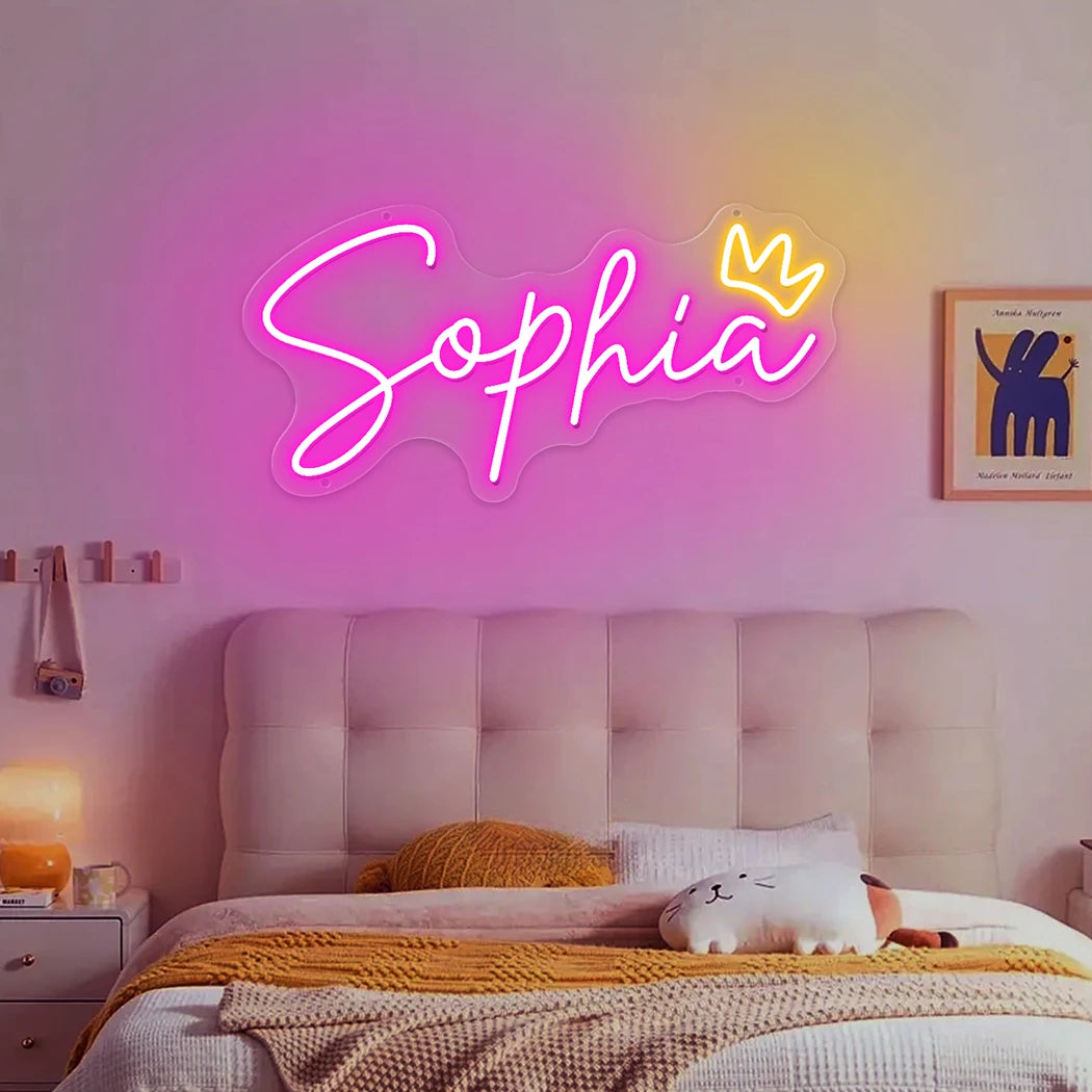 Custom LED Neon Name Sign with Crown – Personalized Light-Up Wall Decor | Fast 2-Week Delivery! ✨👑