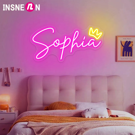 Custom LED Neon Name Sign with Crown – Personalized Light-Up Wall Decor | Fast 2-Week Delivery! ✨👑