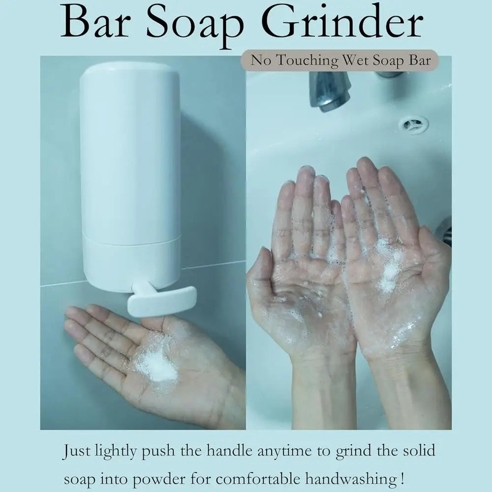 Wall-Mounted Soap Grinder Refillable Bar Soap Dispenser Compact Soap Crusher for Bathroom & Kitchen