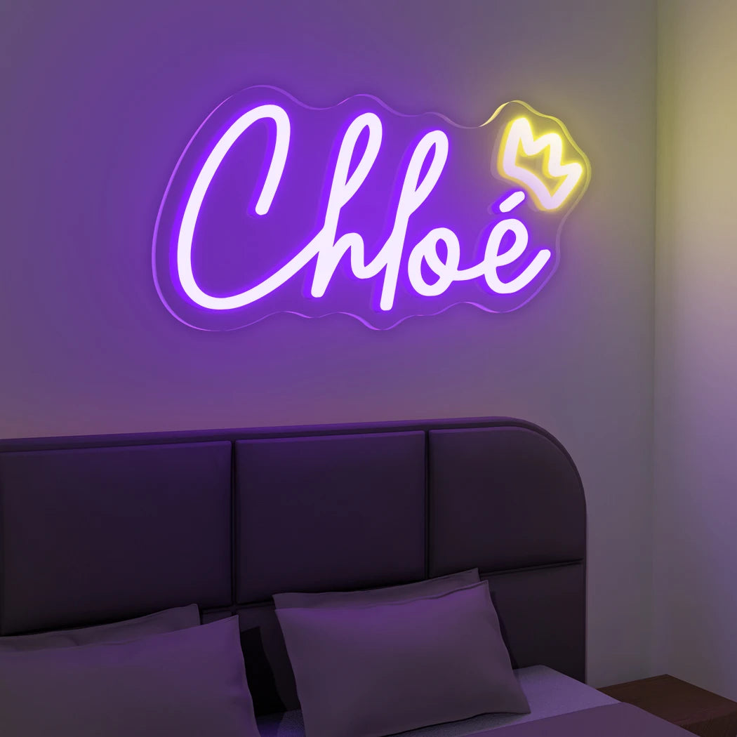 Custom LED Neon Name Sign with Crown – Personalized Light-Up Wall Decor | Fast 2-Week Delivery! ✨👑