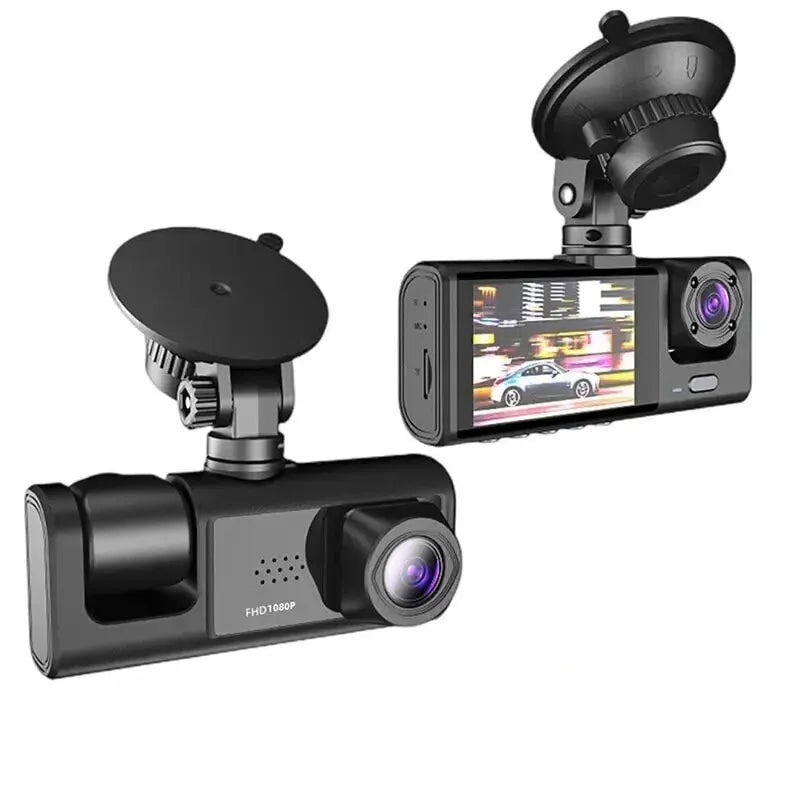 3 Channel Car DVR HD 1080P 3-Lens Inside Vehicle Dash CamThree Way Camera DVRs Recorder Video Registrator Dashcam Camcorder