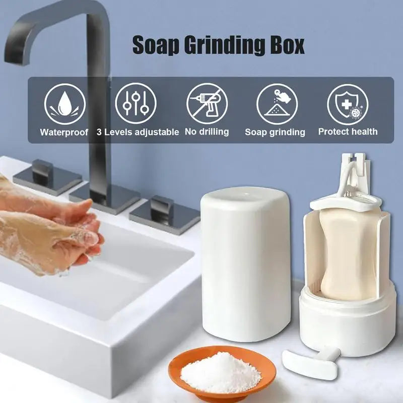 Wall-Mounted Soap Grinder Refillable Bar Soap Dispenser Compact Soap Crusher for Bathroom & Kitchen